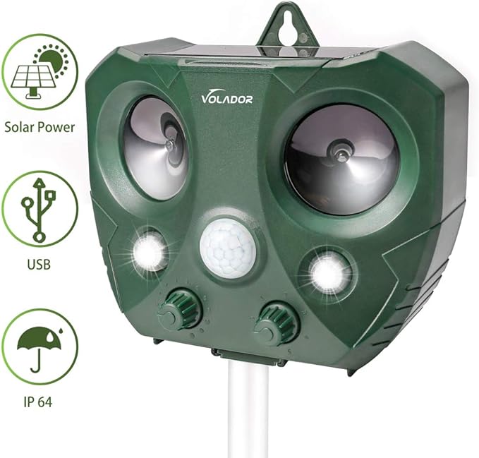 Volador Ultrasonic Cat Repellent, Solar Animal Repellent, Waterproof