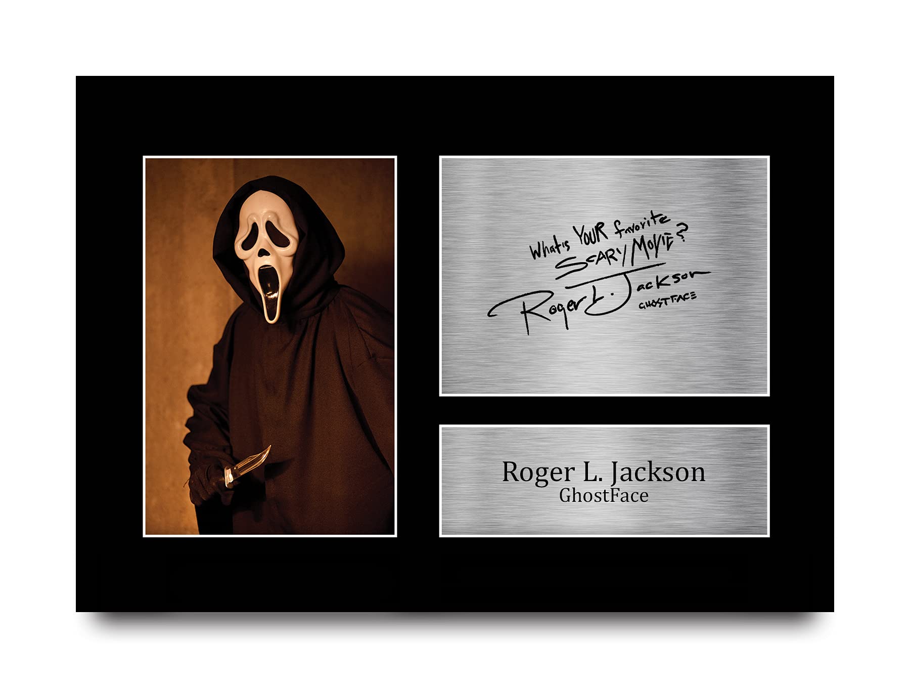 HWC Trading A4 Roger L Jackson Scream Ghost Face Gifts Printed Signed Autograph Picture for Movie Memorabilia Fans — image 1