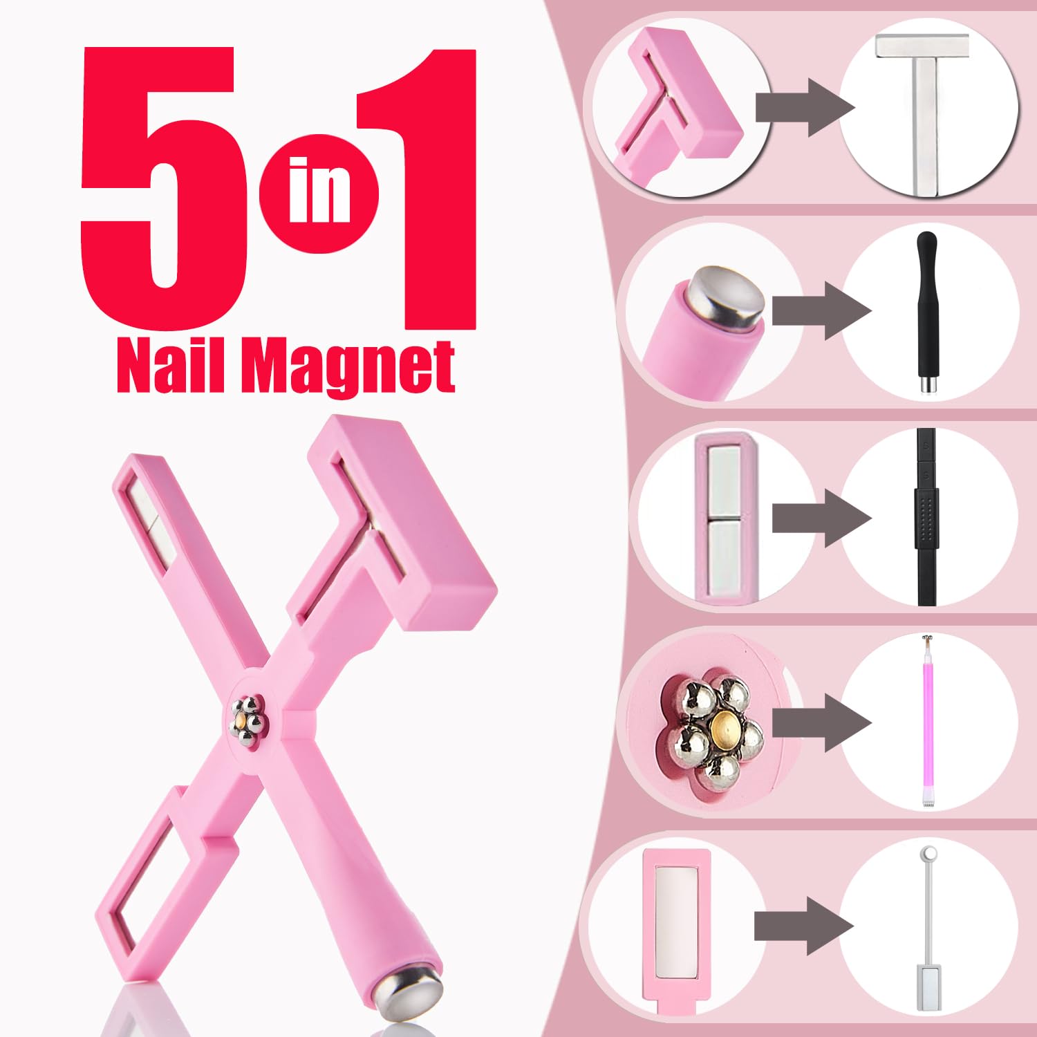 Dr.nail 11Pcs Nail Magnet Set - Cat Eye Gel Nail Polish Magnet for Nails, Magnet Tools for DIY Nail Art - Image 2