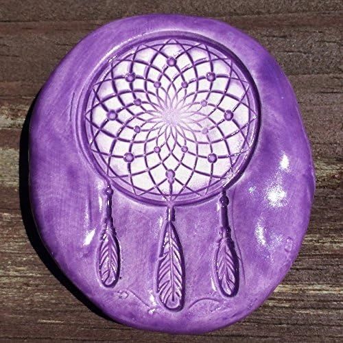 DREAM CATCHER Pocket Stone - Ceramic - Amethyst Purple Art Glaze - Inspirational Art Piece