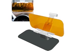 jeseny 1 Pack Car Interior Sun Visor, 2 in 1 Day Night Anti-Glare Visor Extender, Auto Sun Anti-UV Block Sunshade, 12.6" x 4.7" Car Universal HD Vision Safety Driving Goggles (Button Model)