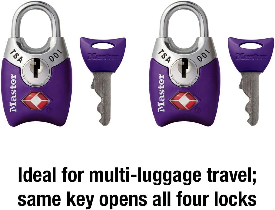 Master Lock 4689T TSA Approved Keyed Lock, 2 Pack, Assorted Colors - Tsa Locks For Luggage - 