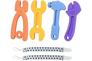 HAILI XMGQ Haili Baby Teething Toys, Baby Teethers for 3-6 Months, Freezer BPA Free Silicone Teethers for Babies 6-12 Months 0-6 Months, Hammer Wrench Spanner Pliers Shape Teether Chew Toys