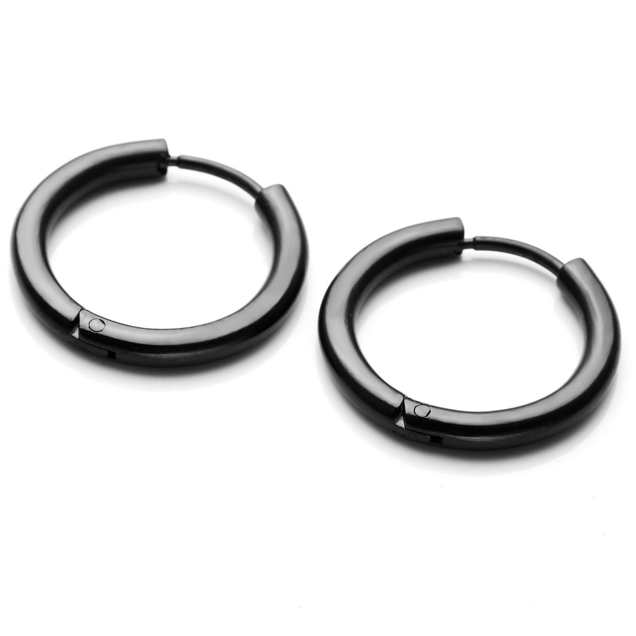 JSDDE 6pcs Boucle d\'Oreille Set Unisex Anneau Tube Circulaire Acier Inoxydable Or Rose Bleu Multicolore Or Argent Noir 14mm