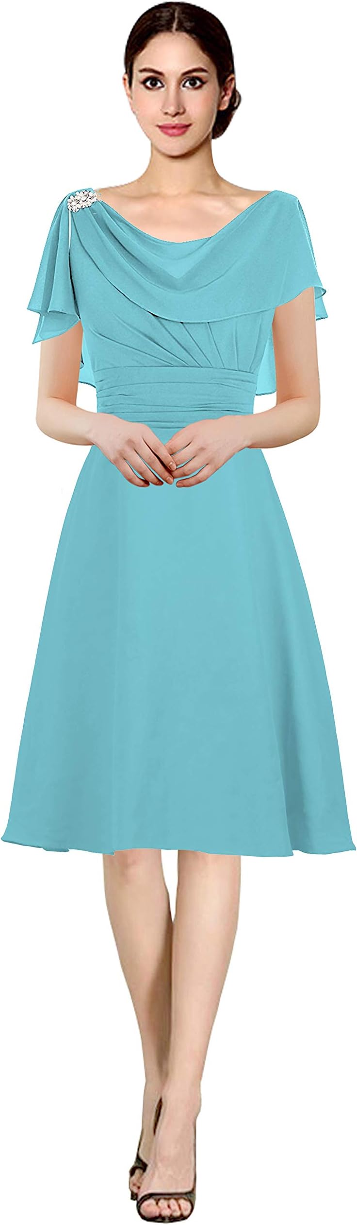 CladiyaDress Women Scoop Short Mother of The Bride Dress C086LF