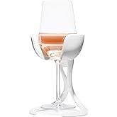 VoChill Stemmed Wine Glass Chiller | Made in USA | Radically cool wine tool – keeps wine perfectly chilled in your glass | Refreezable Chill Cradle actively chills (Quartz, Single VoChill)