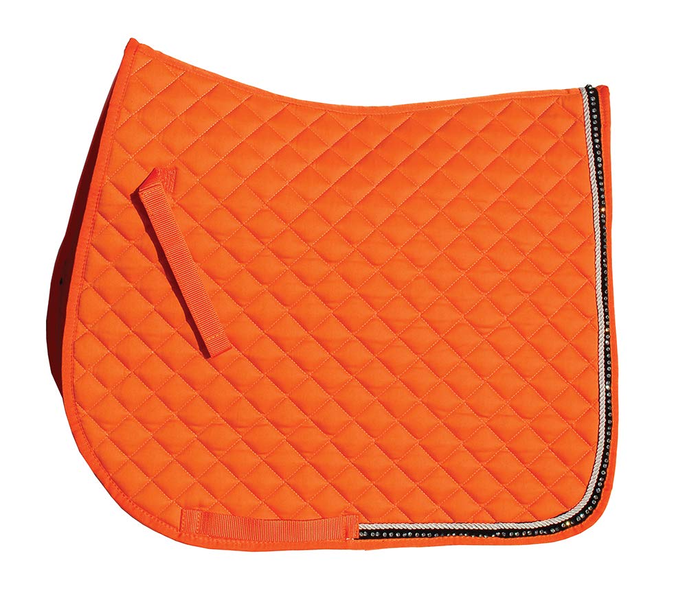 Rhinegold Elite Diamante Trim Saddle Cloth-Cob-Tangerine