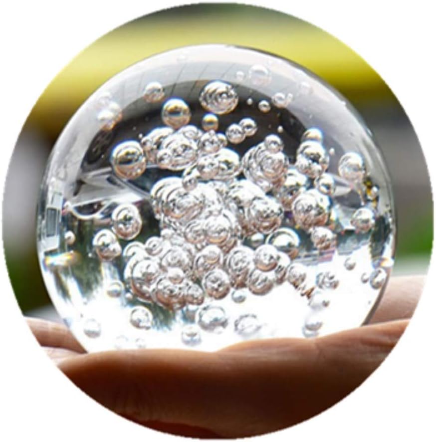 qianyue Crystal Glass Marbles Water Fountain Bubble Ball feng Shui Decorative Glass Balls Home Indoor Water Fountain Figurines (60mm): Home & Kitchen