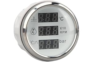Aramox 3-in-1 Digital Gauge Meter: Water Temp, Speed, Oil Pressure for RVs, Yachts, Boats - DC 9 to 32V