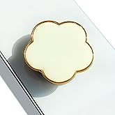 On The Grip Elegant Mocha Flower Phone Grip - Artistic, Expandable, Collapsible - Gentle Touch, Secure Hold (Beige)