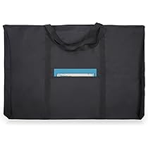 JusArt Portfolio D'art De Grande Taille Avec Quatre Poches, Poignée Supérieure Et épaule Réglable, Imperméable Pour Affiche, étudiant, Dessin, Croquis, Noir/blanc, Sac Portefeuille D'art