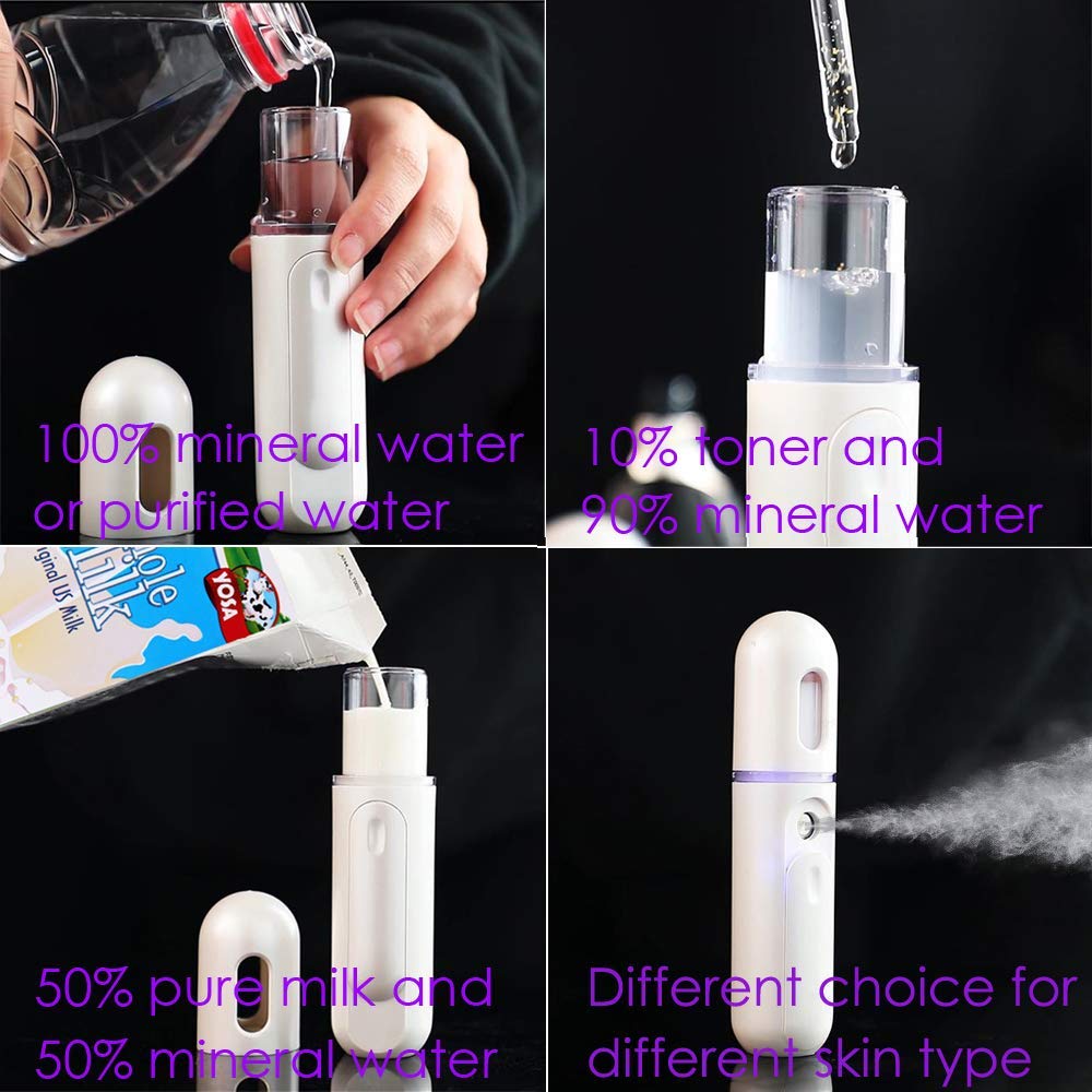 UrChoice Nano Facial Mister, Cool Mist Facial Steamer Handy Mist Sprayer Moisturizing & Hydrating for Skin Care, Makeup, Eyelash Extensions (New Version): Beauty