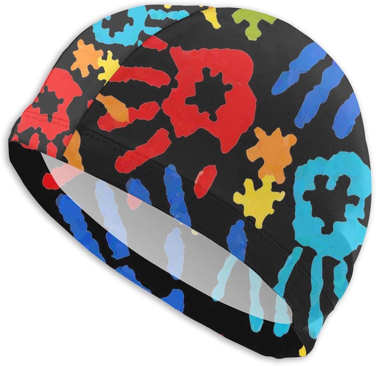Lycra Swim Cap Autism Awareness Colorful Puzzle Piece for
