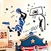 Amaonm Creative 3D Basketball Player Dunk Basketball Star Wall Decals Removeable Walls Art Decor DIY Wall Sticker Home Decorations Decal Nursery Sticker for Boys Room Living Room Bedroom (Blue)