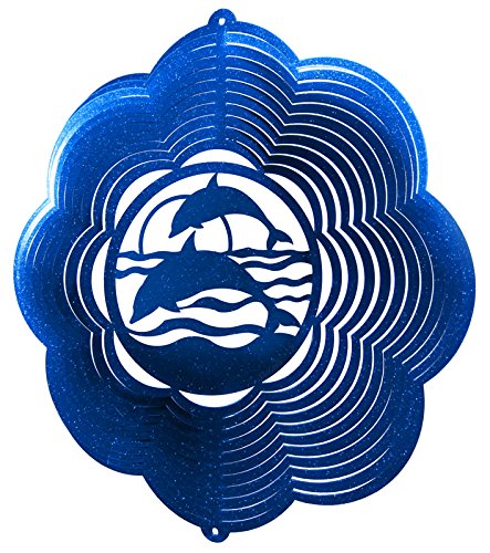 DOLPHIN CLOUD Swirly Metal Wind Spinner