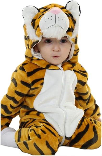 Amazon Co Jp Since Then 着ぐるみ カバーオール コスチューム コスプレ クリスマス 寝相アート 誕生記念 赤ちゃん ベビー 仮装 出産祝い かわいい ロンパース ギフト 記念撮影 寝袋 衣装 動物 クマ 虎 70cm ベビー マタニティ