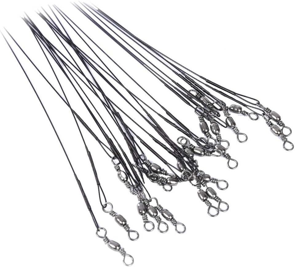 Leopard Shop 72PCS lot Fishing Line Steel Wire Leader Swivel Tackle 16CM / 23CM / 31CM