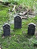 Fiddlehead Fairy Garden Miniature Halloween Tombstone Accessory Set (Set of 3) #17003