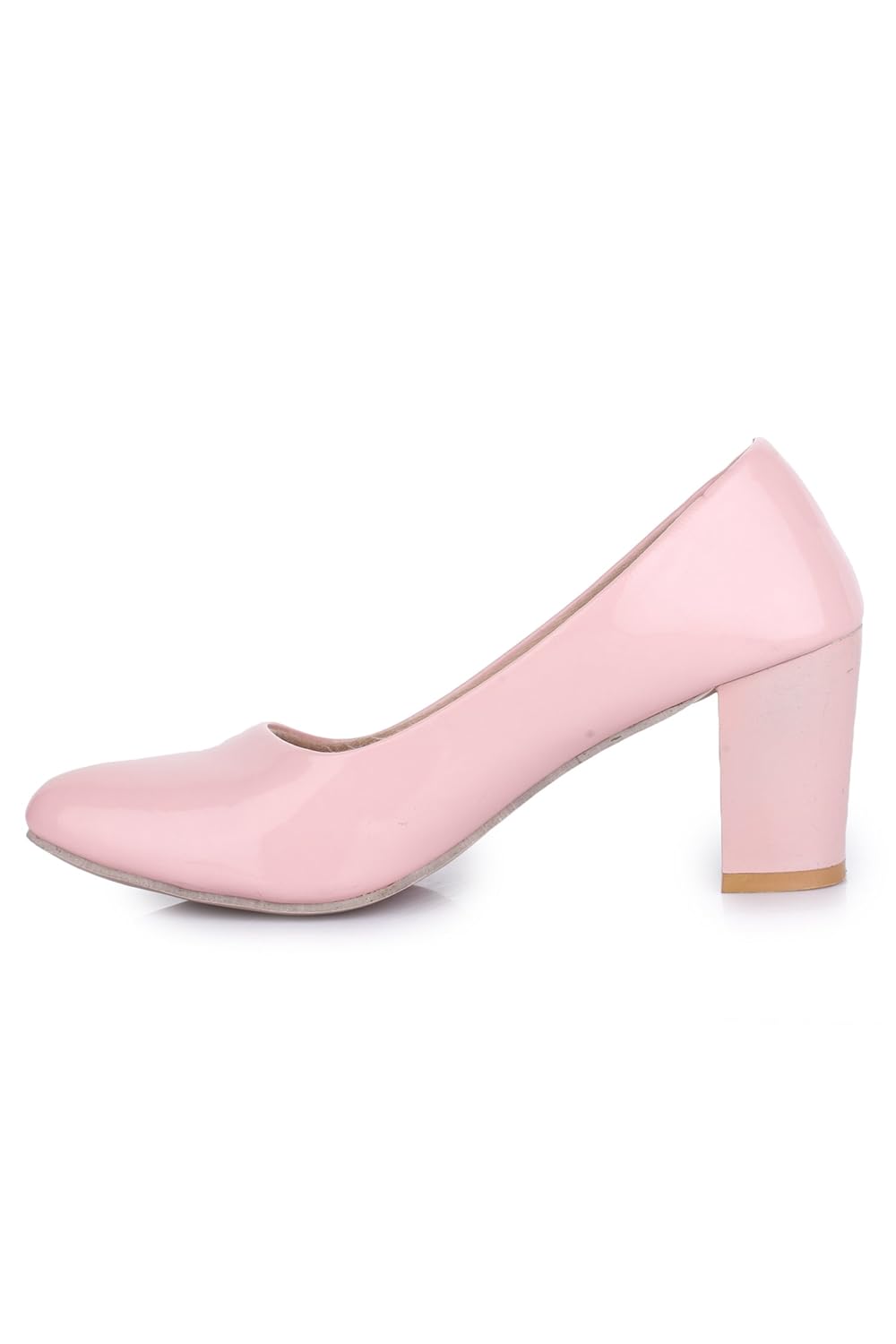 trendy fashion pink block heels