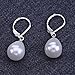 Lureme® X-mas 12mm Teardrop White Faux Pearl Silver Tone Leverback Drop Earrings for Women 02002644-2