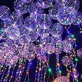 3 Pack LED Bobo Balloons, Premium Flashing Party Decorative Balloons, 18-Inch Fillable Transparent Balloons with Helium, Air, Ideal for Christmas Birthday Party Proposal Wedding Home Decorations