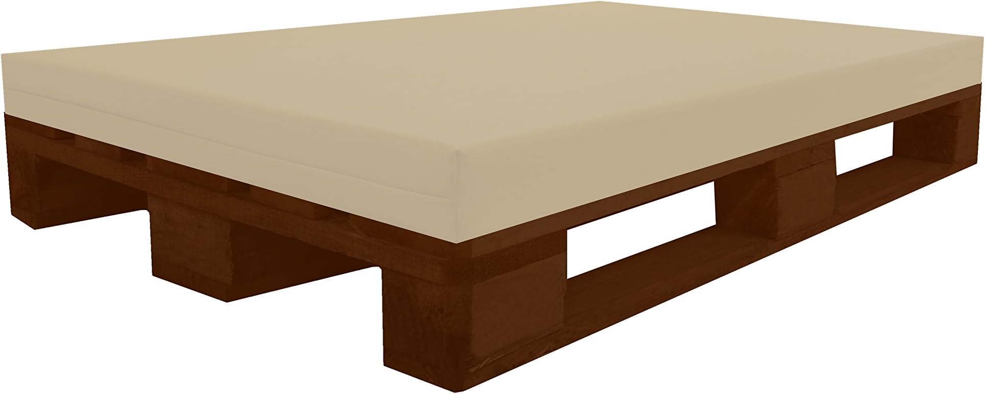 Pallet cushion mattress, 120 x 80 x 8, with flame-retardant faux leather MVSS 302, UV stabilised foam for Europallet - RG40/60 firm, pearl, 120x80x12