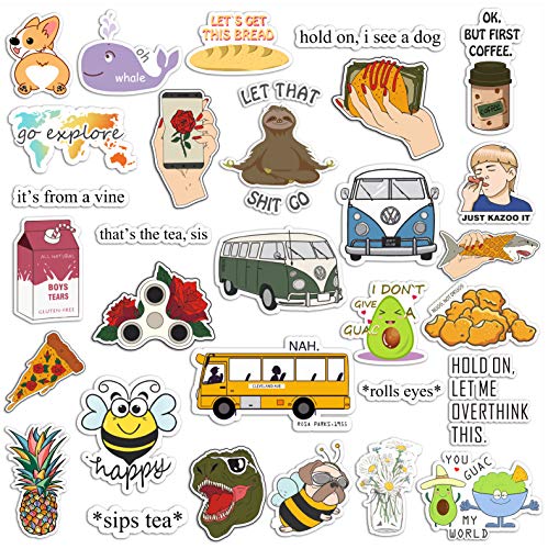 50 Pack Cute Nature VSCO Stickers for Water Bottles Laptops - Aesthetic Positive Lovely Trendy Waterproof Vinyl Sticker for Hydro Flasks Mirrors - Yellow Scrapbook Decals for Teens, Girls, Feminists
