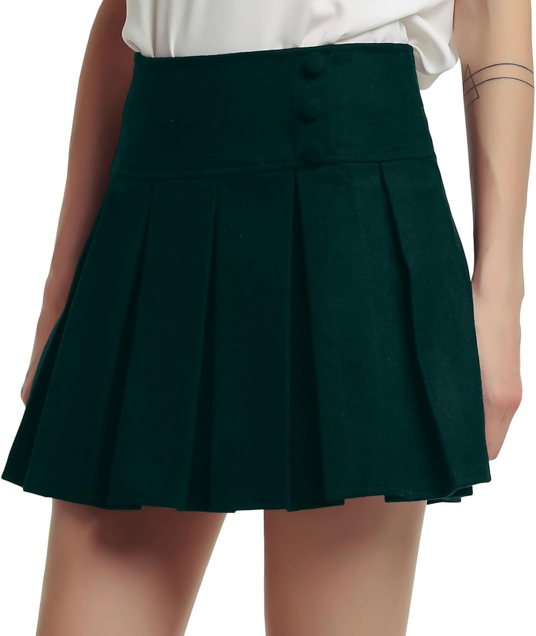 chouyatou Women's Casual Plaid High Waist A-Line Pleated Skirt at  Women’s Clothing store