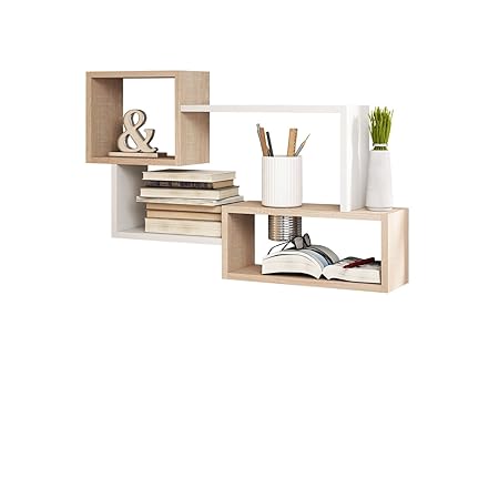 Mirjan24 Regal Trio 005, Wandregal Dekoregal, 87x54x18 cm, Wandboard, Hängeregal, Wandschrank, Hängeschrank, Regal, Buchregal