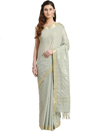 Linen Handwoven Saree and Blouse ALBGSA0021