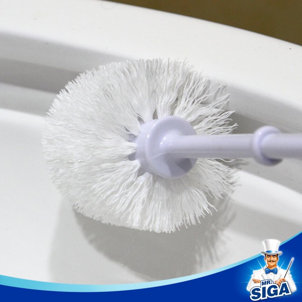 MR. SIGA Toilet Bowl Brush and Caddy, Dia 12cm x 38cm Height, Pack of 2 Set: Home & Kitchen