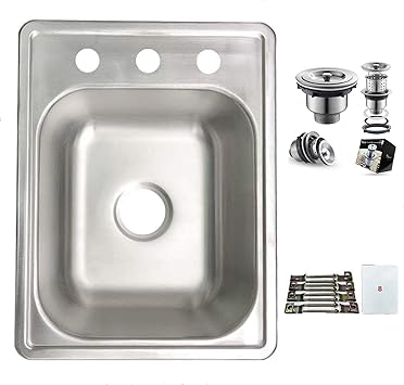 Oakland 17 X 22 Inch Topmount Stainless Steel Bar Prep Sink With 3