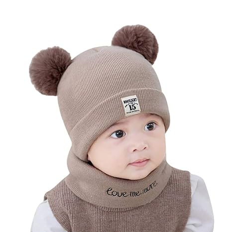Fineser Baby Hat Scarf Winter Baby Hat Scarf Cute Newborn Infant