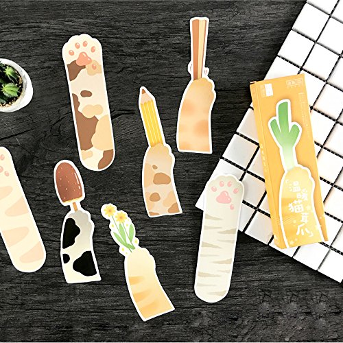 image for YOSCO Funny Cat's Paw Shaped Reading Colorful Cute Bookmarks, 30PCS,No