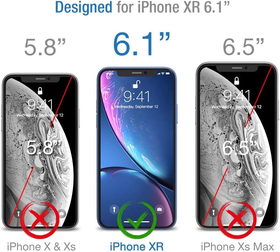 TETHYS Glass Screen Protector Designed for iPhone 11 / iPhone XR (6.1") [Edge to Edge Coverage] Full Protection Durable Tempered Glass Compatible iPhone XR/11 [Guidance Frame Include] - Pack of 3