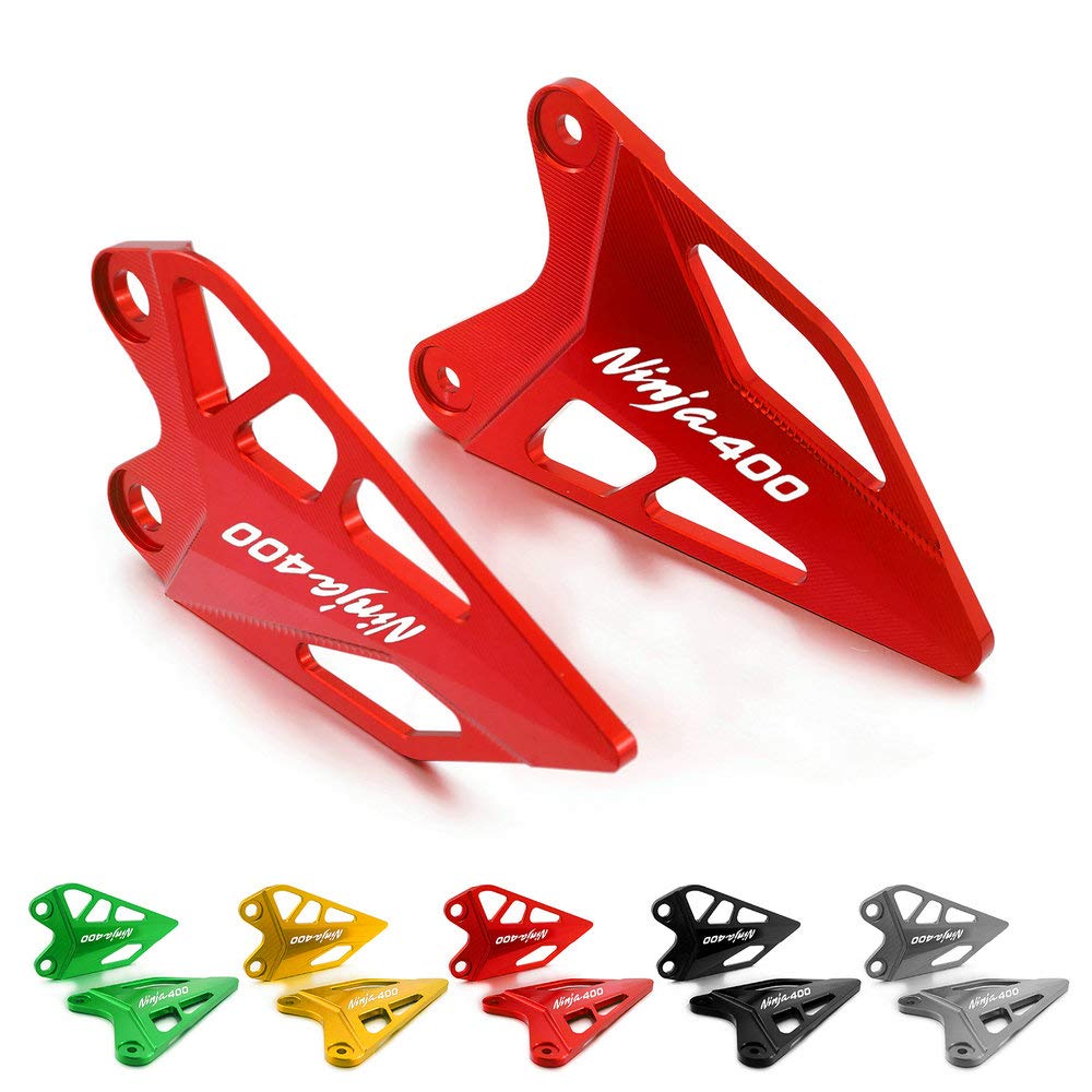 QIDIAN Motorcycle Foot Peg Footrest Set Rear Heel Protection Guard Plates for Kawasaki Z400 Ninja400