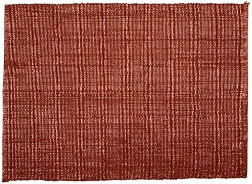 Swadeshi Store - Placemat Woven With Copper Lurex - 100% Handwoven Cotton - Set of 6 - Rust