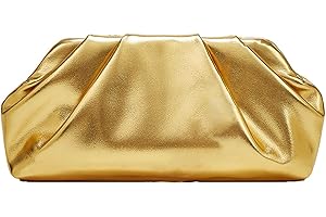 AMSZKE Clutch Purse for Women, Vegan Leather Evening Bag, Soft Pleated PU Small Purses for Formal Wedding, Dressy Party