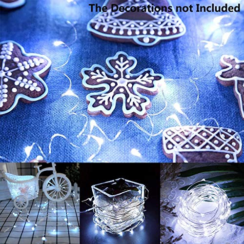 2 Pack Led String Lights, Battery Operated Fairy String Lights Led Mini String Light 50 LED 16.5ft Battery Powered Silver Wire Fairy Starry Lights for Bedroom Christmas Party Wedding Indoor Decor