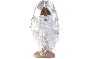 WINOMO Santa Wig and Beard Set Christmas Wig White Fancy Dress Costume