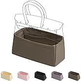 DGAZ Purse Organizer Silky Smooth,Silk,Luxury Handbag Tote in Bag Shapers, Women- Fits Birkin25/30/35/40 Bags (Etoupe grey, BK25)