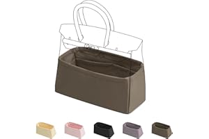 DGAZ Purse Organizer Silky Smooth,Silk,Luxury Handbag Tote in Bag Shapers, Women- Fits Birkin25/30/35/40 Bags (Etoupe grey, BK25)