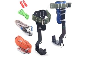 SABUIDDS Tree Climbing Spikes Gear for Tree Work-Adjustable Belt Lanyard Rope Rescue Belt 2 Gears,220 lbs Load Capacity,Tree Climbing Kit for Jungle Survival, Hunting,Fruit Picking