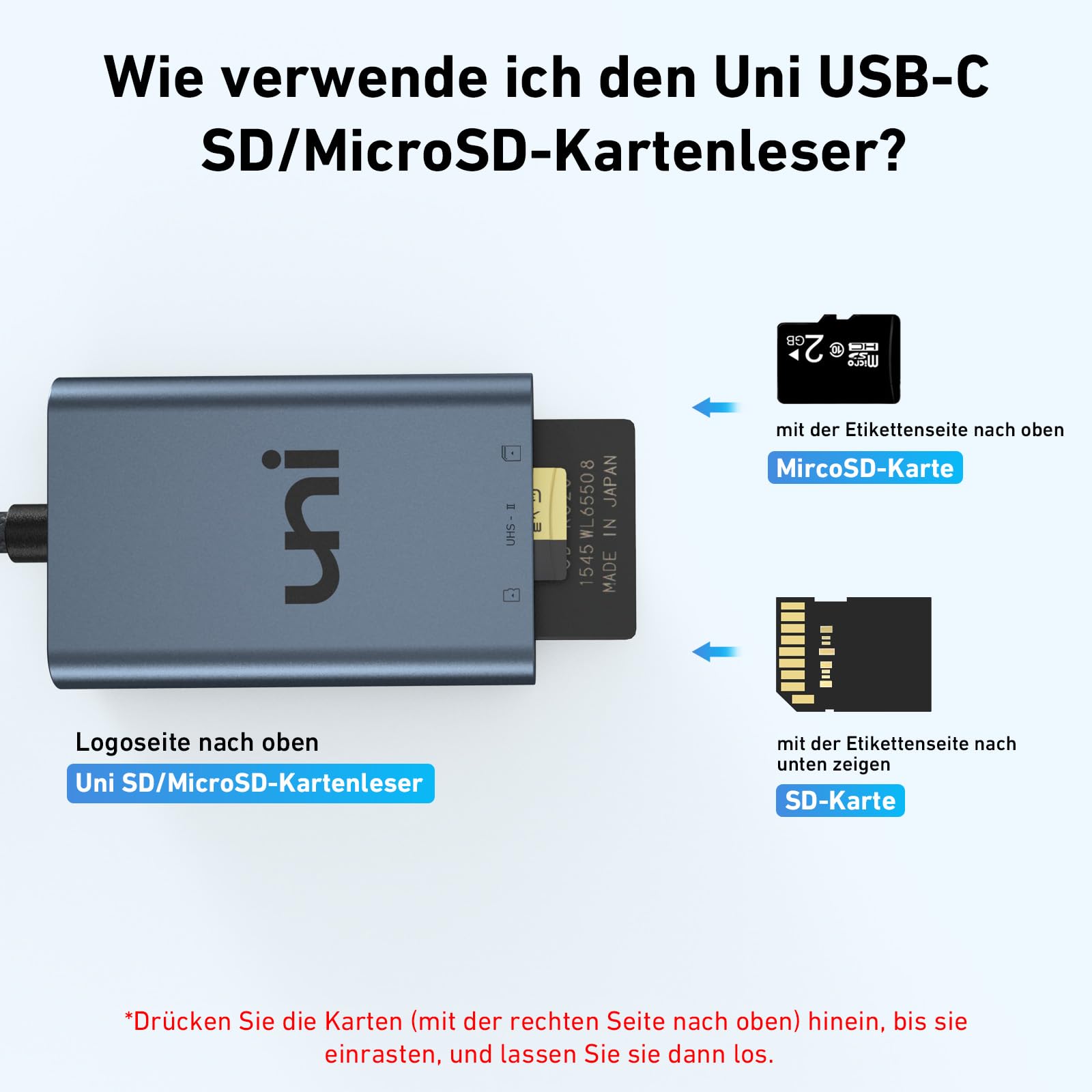 uni SD Kartenleser 312MB/S USB C 4.0 Kartenleser 2 IN 1, USB C Card Reader unterstützt UHS-II Lesen, kompatibel für iPhone 15 Pro Max, Galaxy S23, iPad Pro,MacBook Pro,Surface pro/Surface Book usw. 8