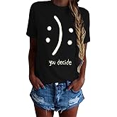 BLACKMYTH Women's T-Shirts Cotton Funny Graphic Design Casual Short Sleeve Top Tees