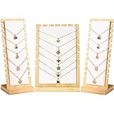 LOARNIEA Necklace Display Stands for Selling Necklace Holder Necklace Display Storage Jewelry Display Storage Set 3PCS (Beige)