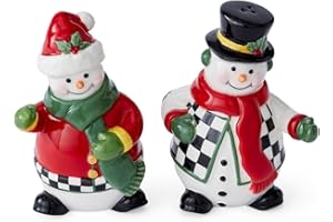 Spode Christmas Tree Snowman Salt & Pepper Shaker Set (2-Piece)- Holiday Kitchen & Table Décor - Festive Home Accent, Christmas Gift/Stocking Stuffer for Collectors & Holiday Enthusiasts