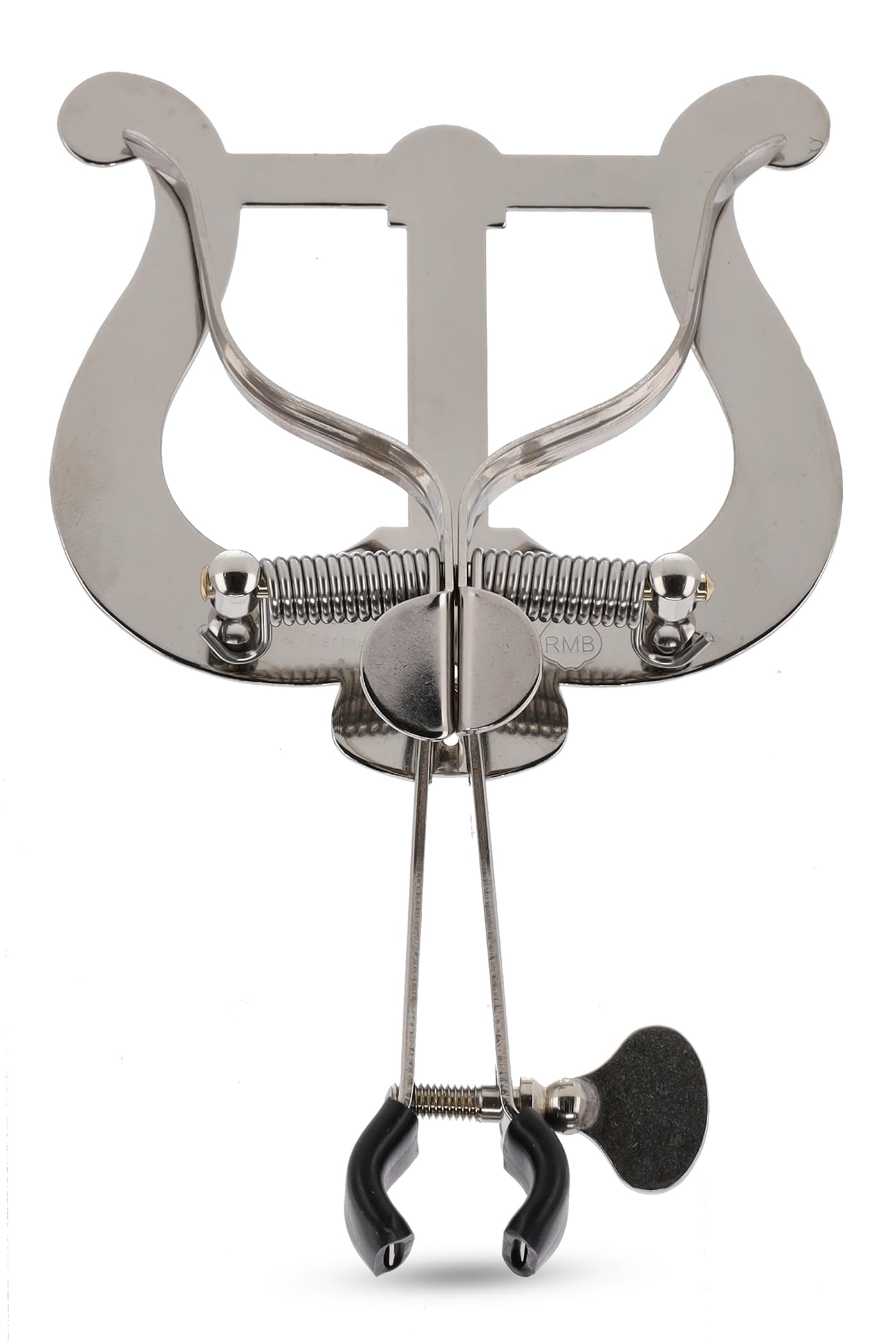 GEWA Marching Music Holder Trumpet - Nickel Plated - Large Lyra - 2 Pushers - With Clamp