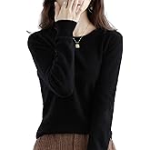 Cashmere Sweater for Women - Crew Neck Lightweight Soft Warm Pullover Knitted Jumper