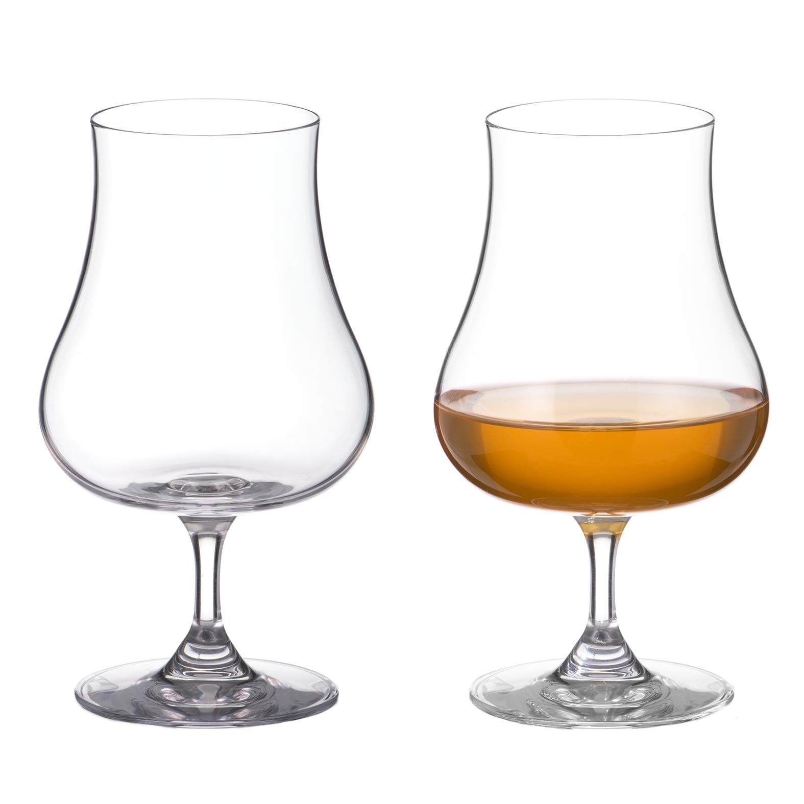 DIAMANTE Rum Glasses Pair | Port Glasses | Sherry Glasses | Whisky snifters - ‘Auris’ Collection Crystal – Gift Box of 2 Speciality Rum Snifters